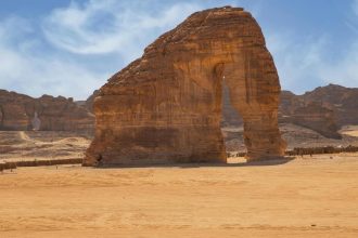 Elephant rock dans le désert de Al Ula